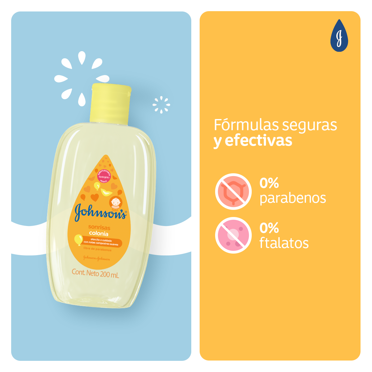 Colonia JOHNSON'S® Sonrisas - Ingredientes