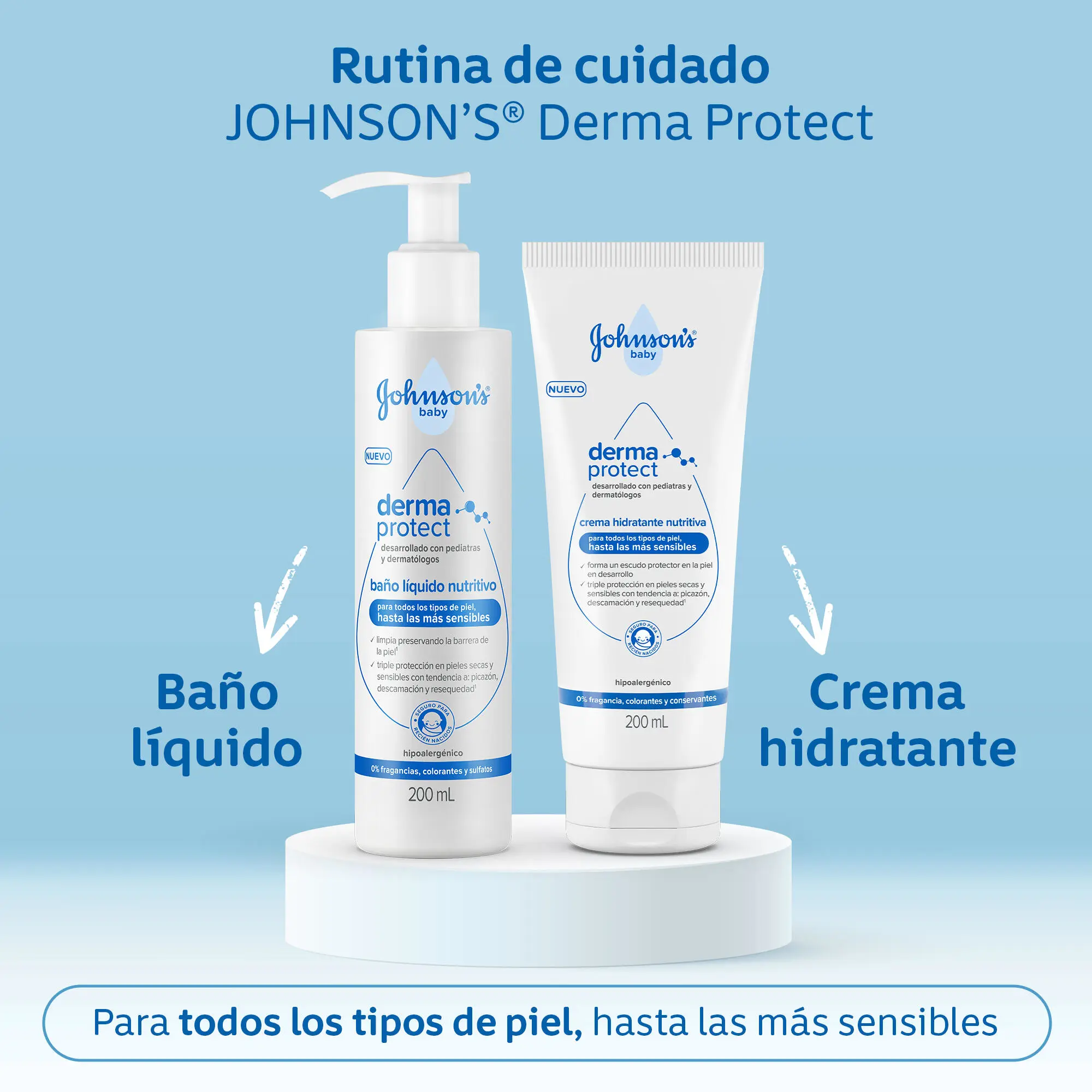 Baño Líquido Bebé JOHNSON'S Derma Protect