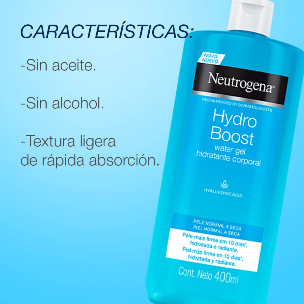 Crema corporal en gel Neutrogena Hydro Boost Ácido Hialurónico 400ml - Características