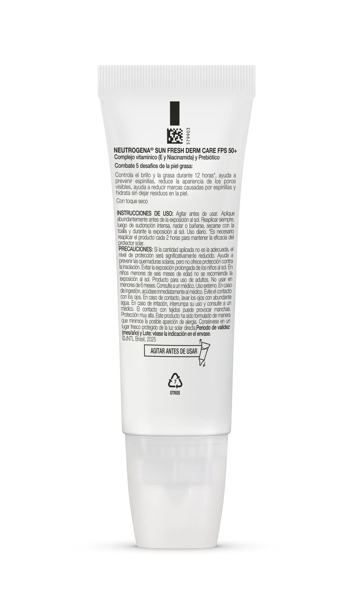 Protector Solar Facial Neutrogena Sun Fresh Oil Control Fluido con Color FPS 50+ 40mL - Image Back