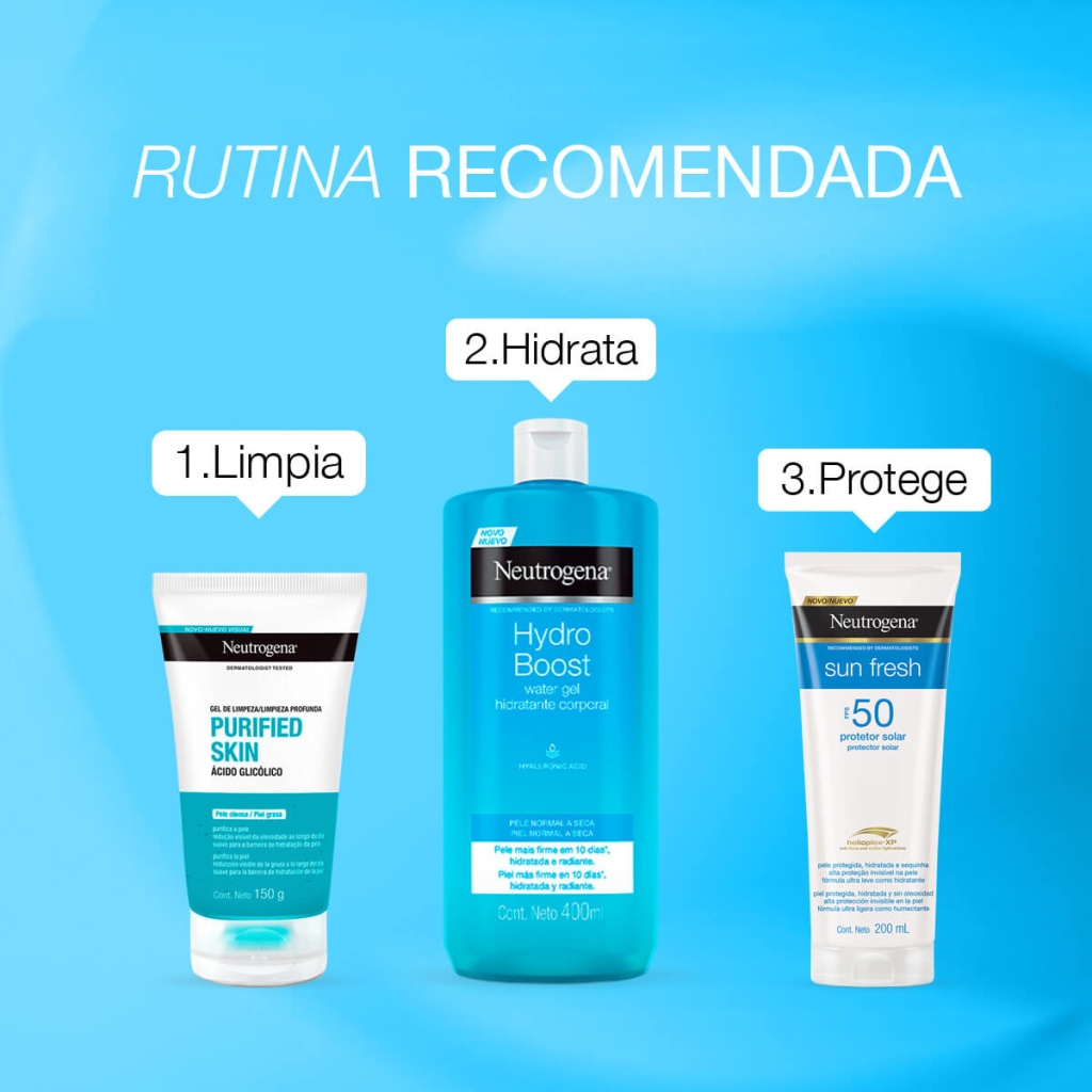 Crema corporal en gel Neutrogena Hydro Boost Ácido Hialurónico 400ml - Rutina