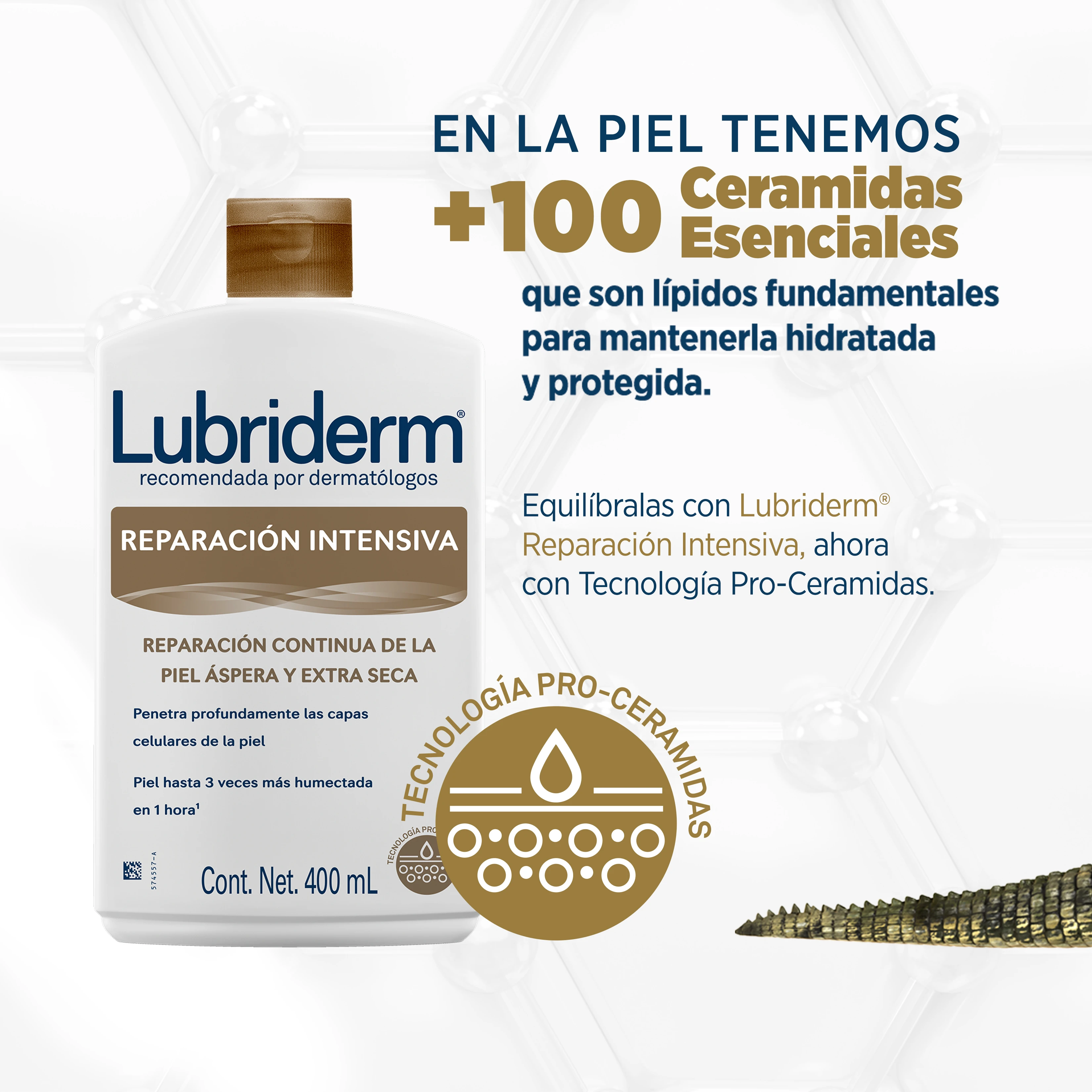 LUBRIDERM® REPARACIÓN INTENSIVA TAPA DORADA - Tecnologia Pro-ceramidas