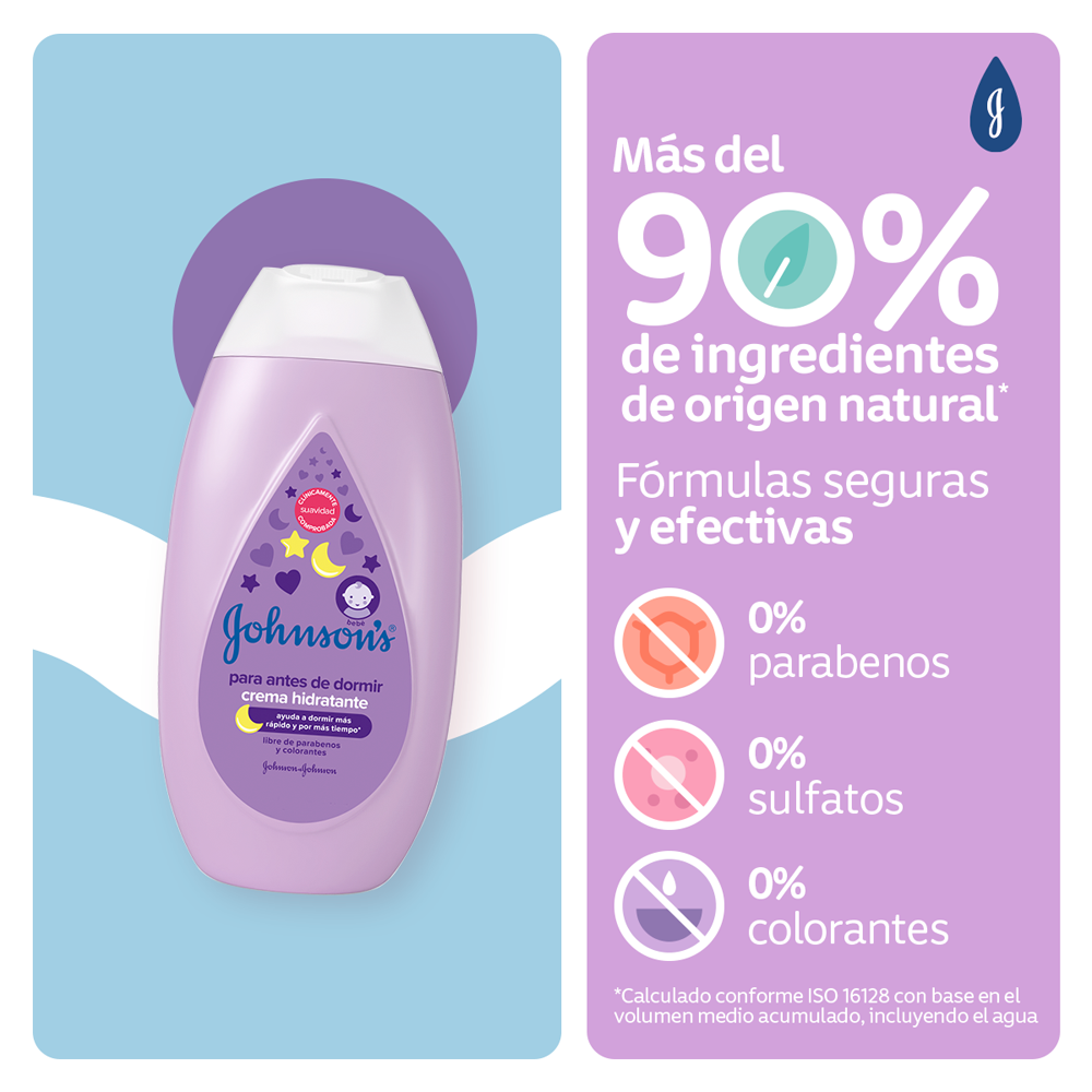 Crema Líquida JOHNSON'S® Para Antes de Dormir - Ingredientes