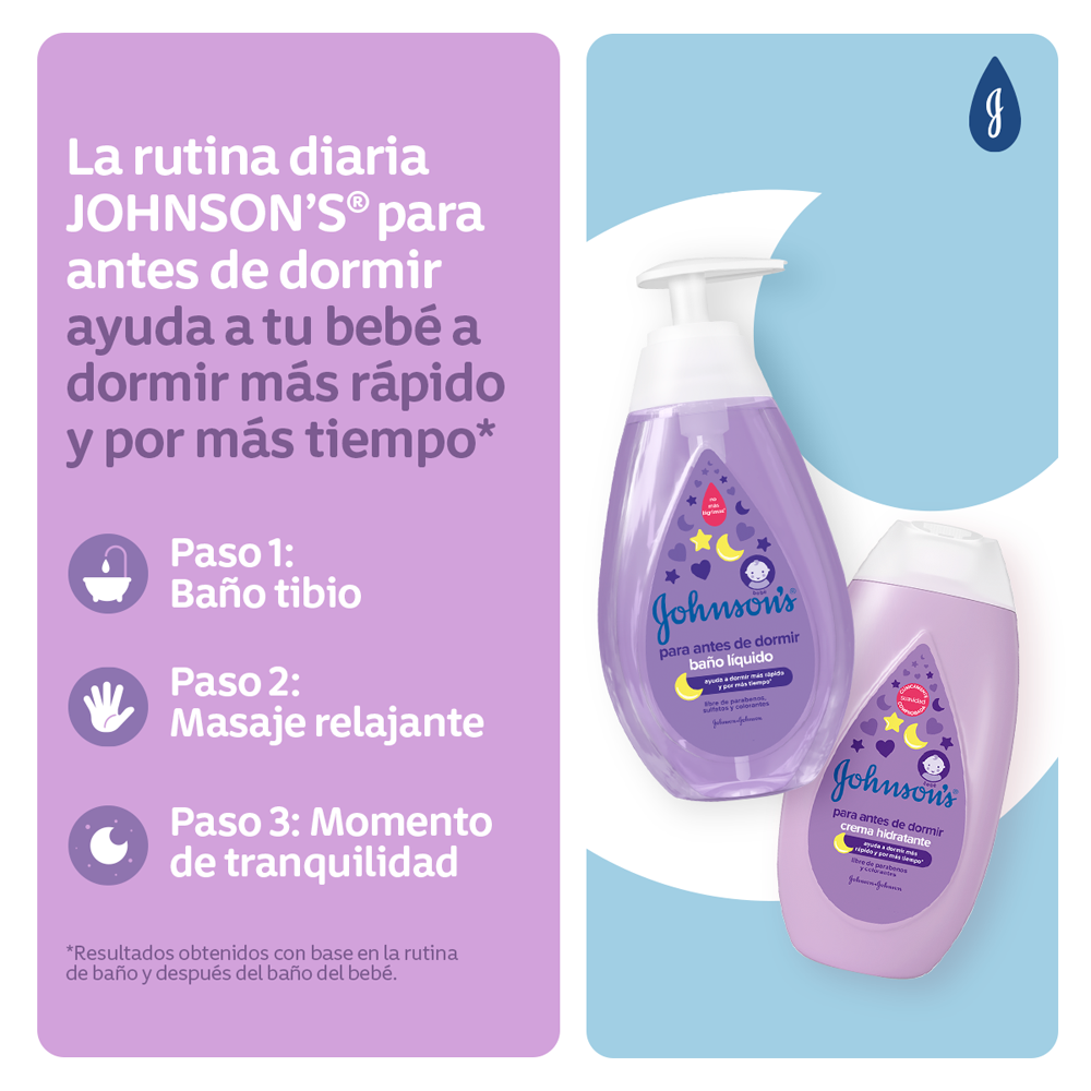 Crema Líquida JOHNSON'S® Para Antes de Dormir - Rutina