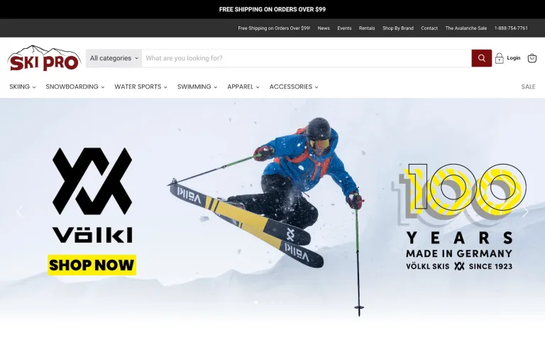 View of skipro.com homepage on laptop device