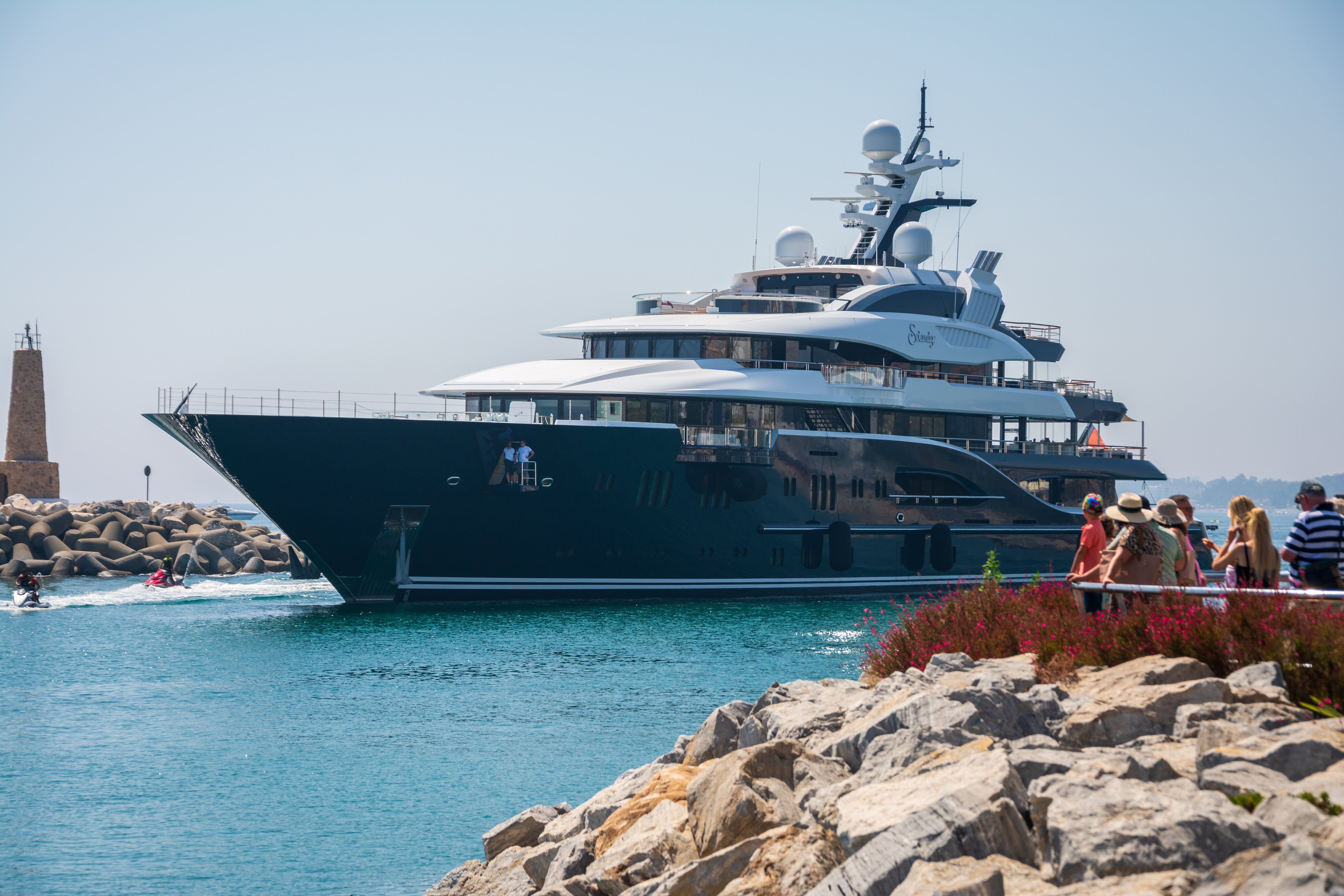 Photo of a yacht in the Mediterranean.