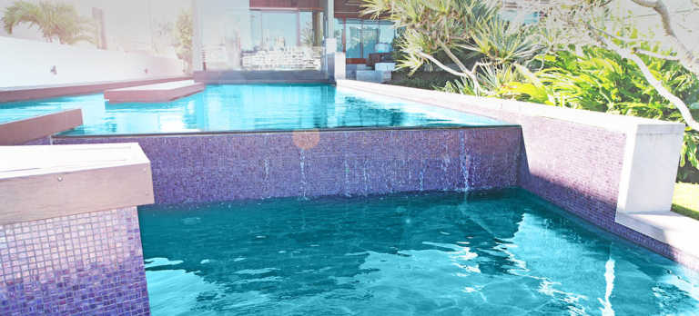 Dark tiles interior finishes swimming pool