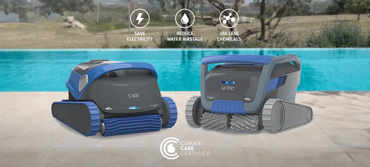 Maytronics Dolphin robotic pool cleaner climate care certified