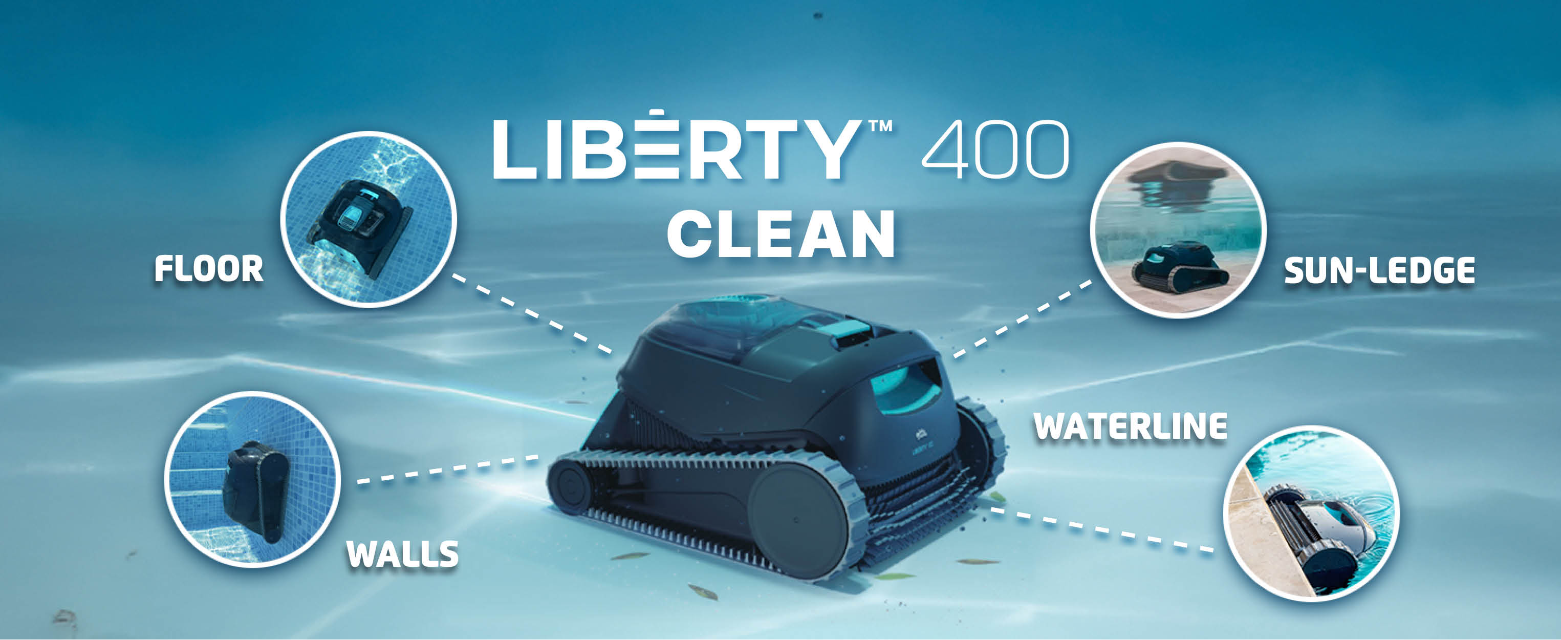 Buy Dolphin Liberty 400 Cordless Robotic Pool Vacuum Cleaner – 150 min ...