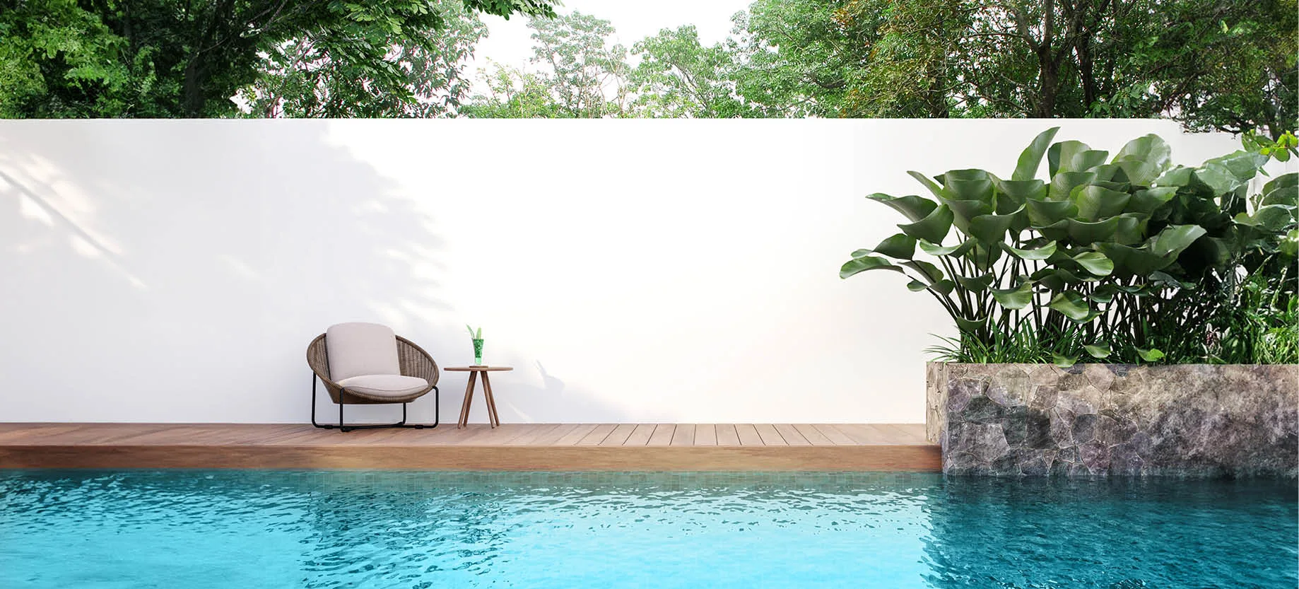 choose plants that aren't messy for around the pool