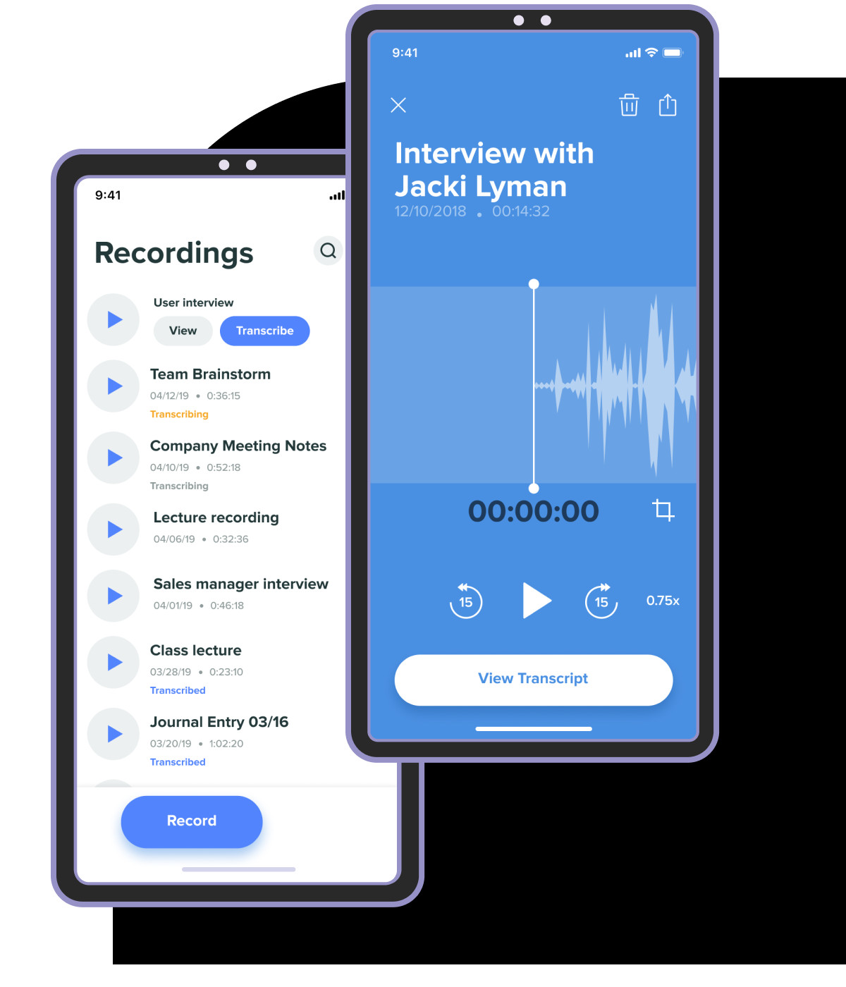 Online voice recorder app Rev