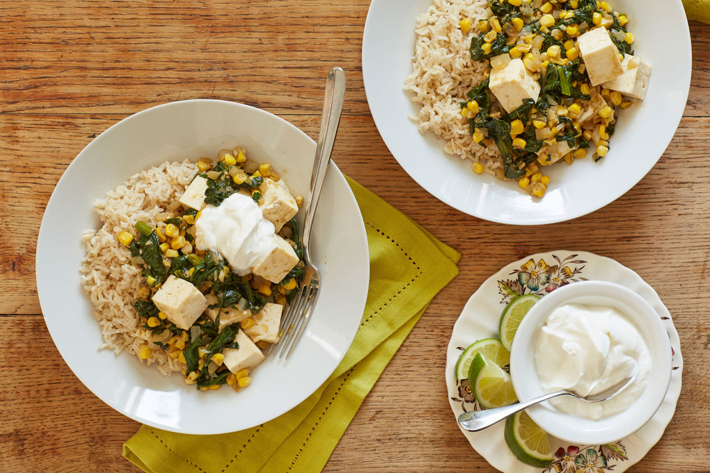 Spinach, Corn and Tofu Curry 