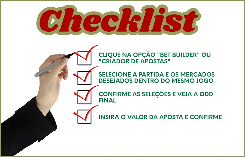 Checklist de como fazer uma aposta combinada