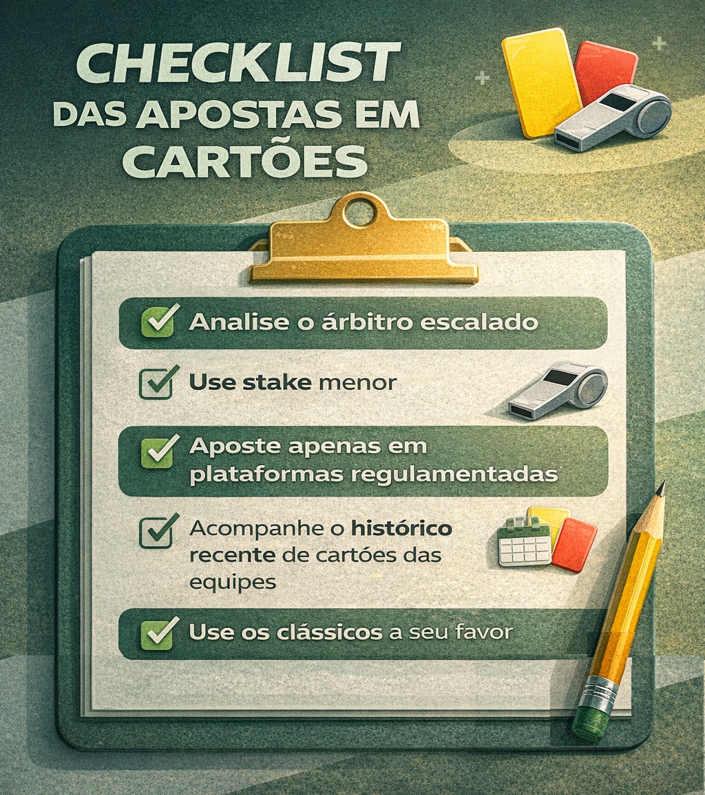 Checklist aposta em cartões