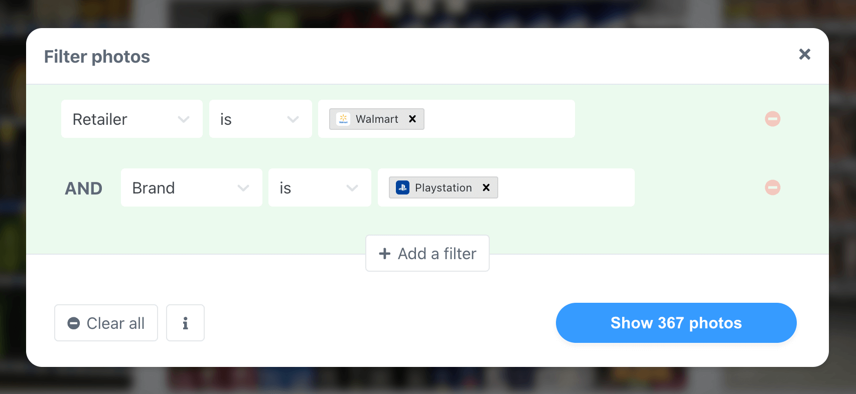 Filter Button Sample Filters