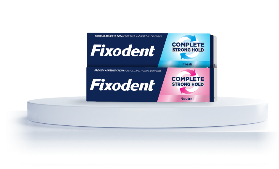 Enjoy all day hold and comfort with Fixodent