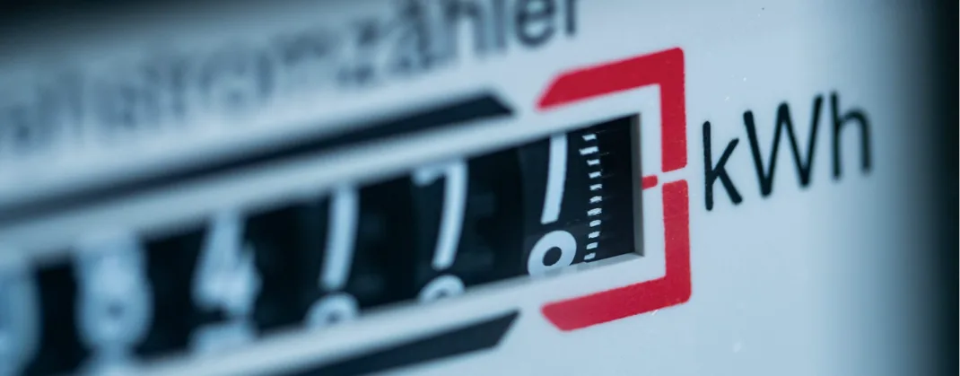 An EV charger displaying kilowatt-hour (kWh) reading.