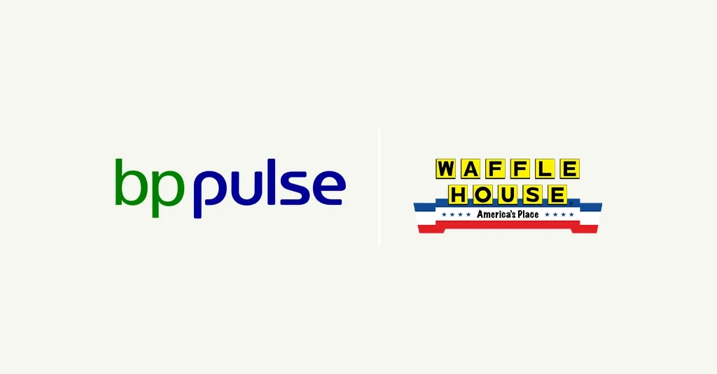bp pulse logo adjacent to Waffle House company logo