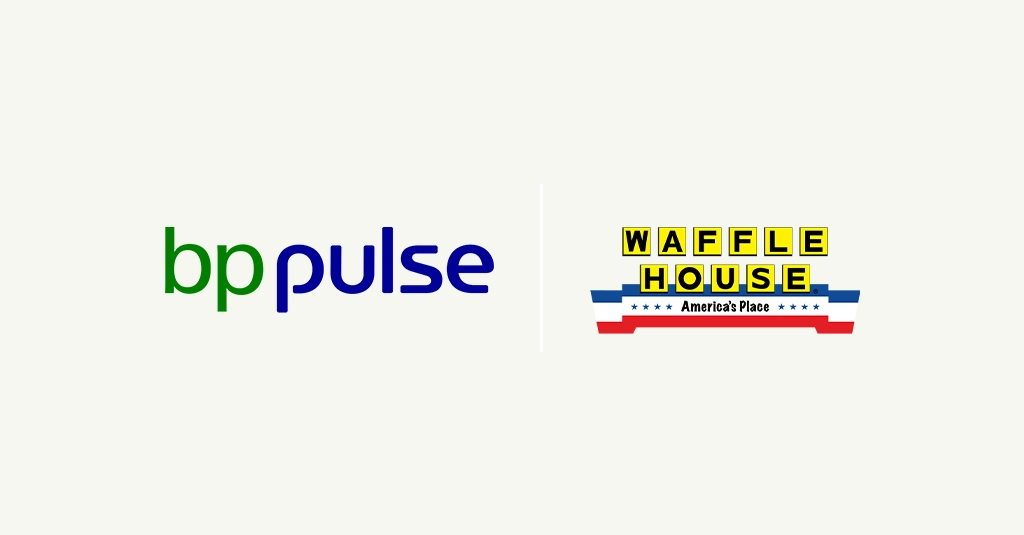 bp pulse logo adjacent to Waffle House company logo