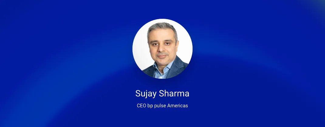 Sujay Sharma's profile photo, on a blue background.