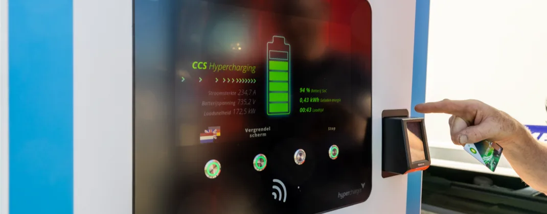 A bp pulse machine showing the charge of a car. 