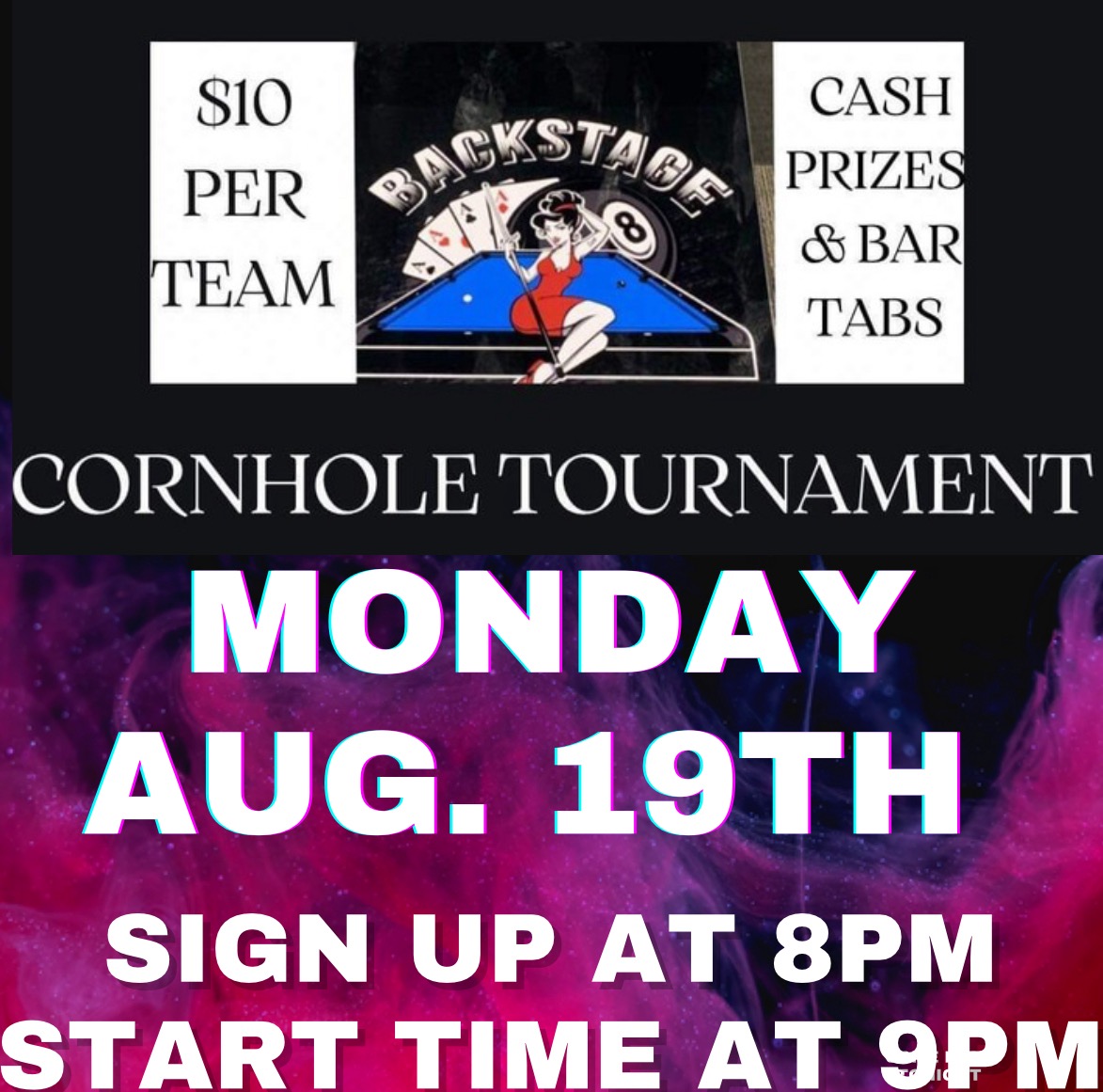🎯 Cornhole Tournament Alert! Monday, August 19th 🎯