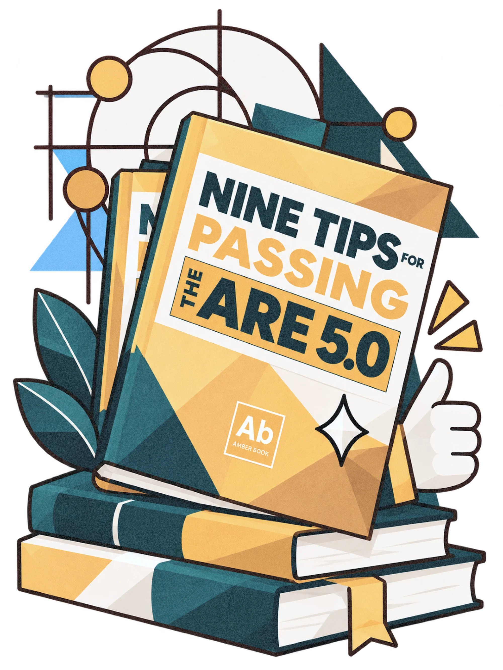 A guide booklet titled with nine tips, resting on books