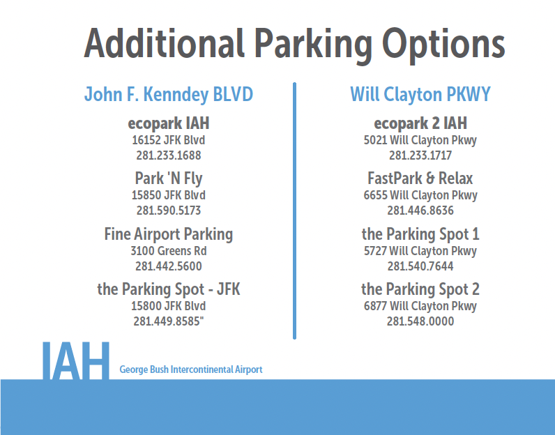 IAH Additional Parking Options