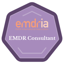 EMDRIA badge certifying Laura Wood as an EMDR consultant