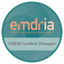 EMDRIA badge certifying Laura Wood as an EMDR therapist