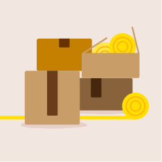 Boxes of loft insulation