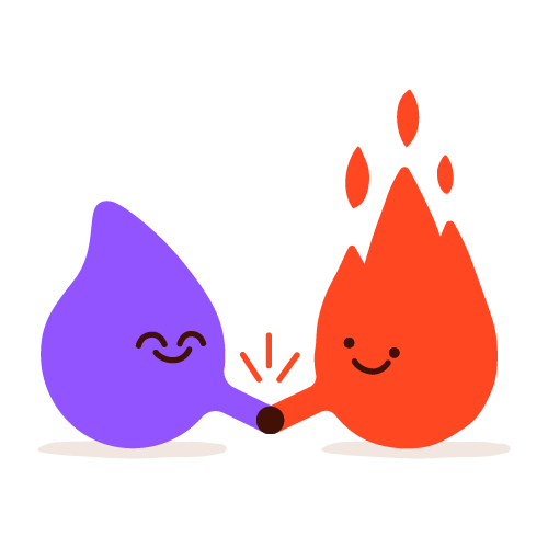 Gas fire twins character handshake