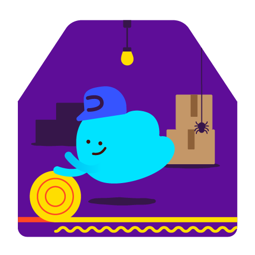 Cloud character installing home loft insulation