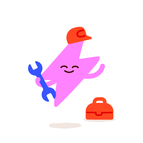 Flash character ready to fix a meter