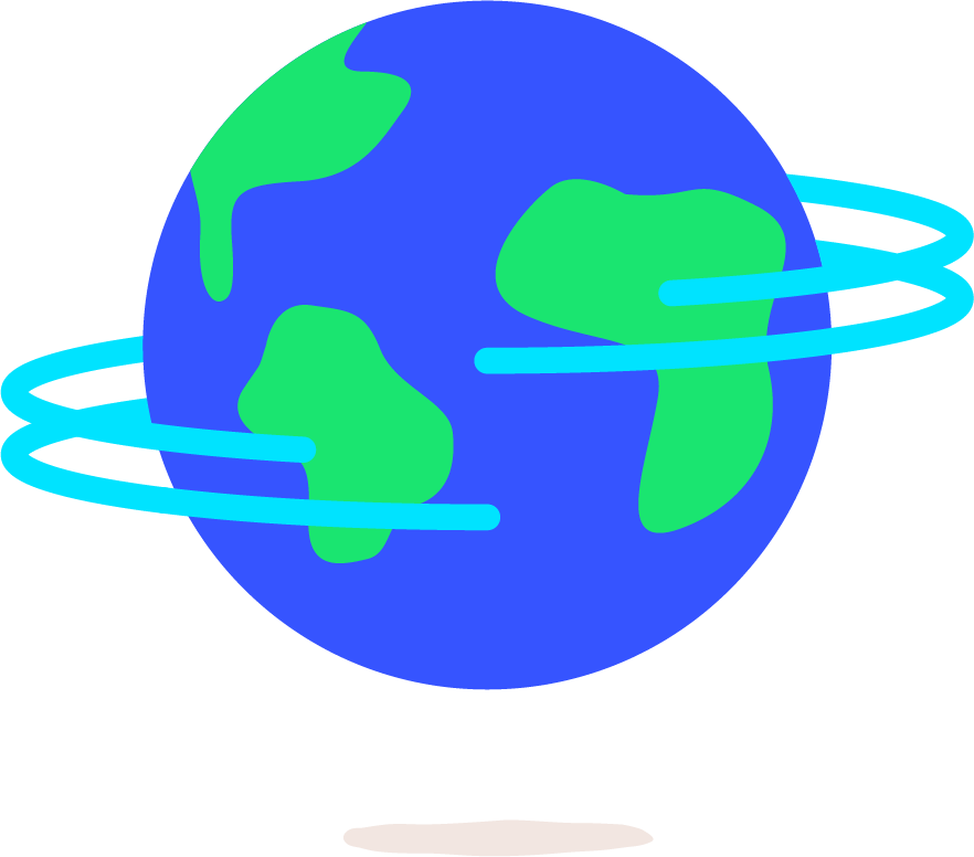 A spinning globe.