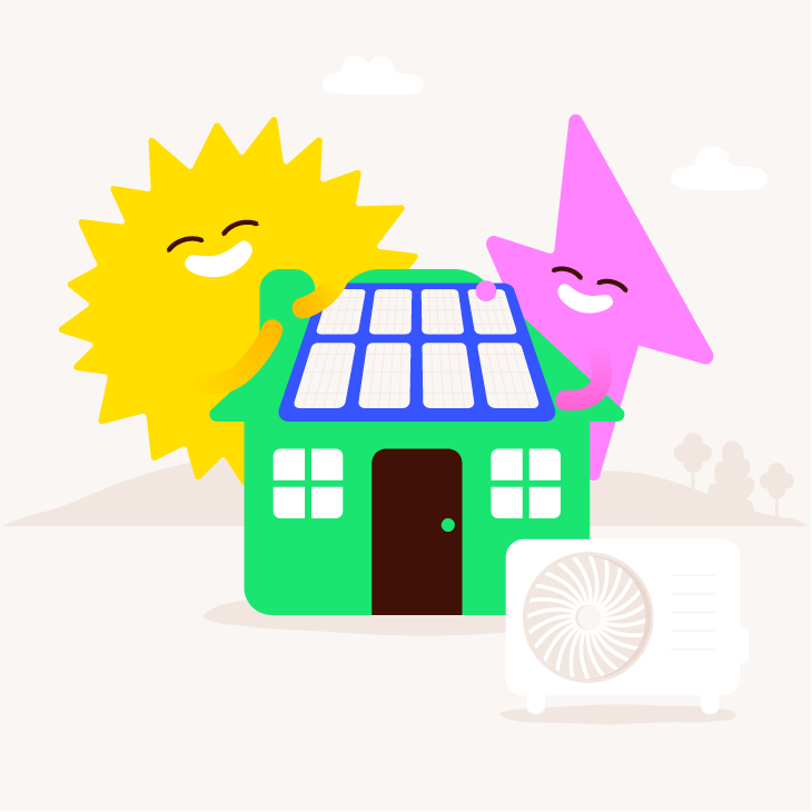 Air source heat pump with solar panels: a smart pairing.