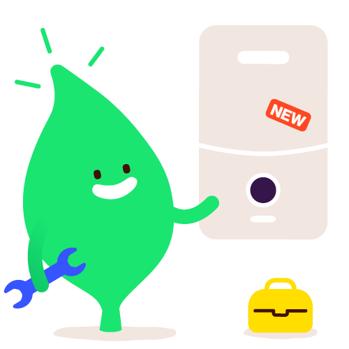 Leaf character preparing a new boiler