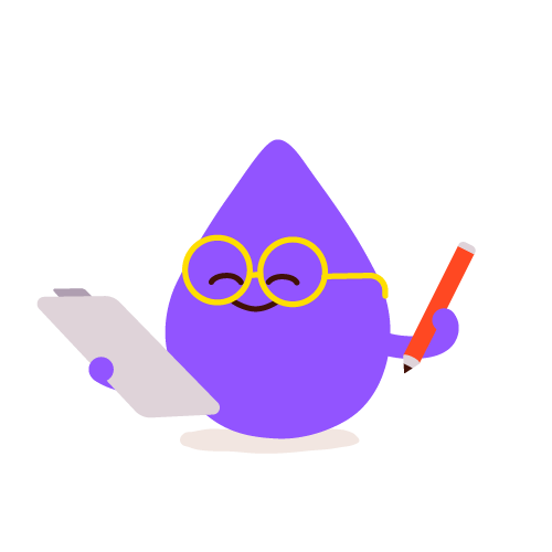 Gas character with checklist and pencil
