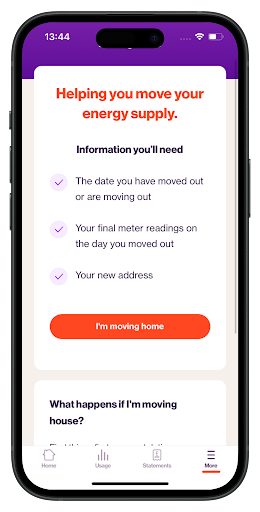 E.ON app screenshot.