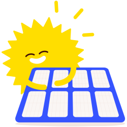 Sun with solar panels for SEG tariff banner