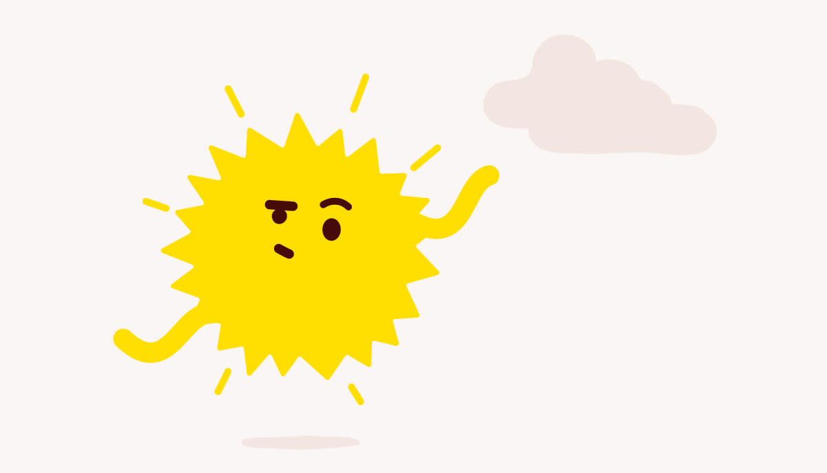 E.ON Next character "Sun" looking confused.