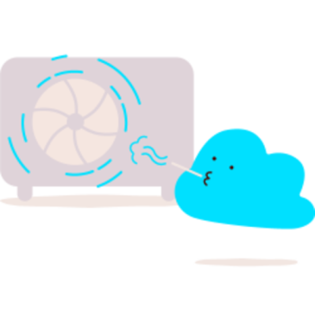 Illustration showing how air source heat pumps work