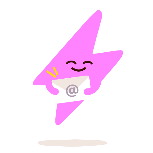 Bolt Flash character holding an email letter