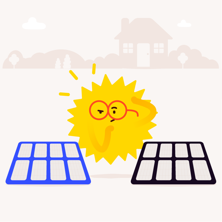 Choosing between black and blue solar panels.
