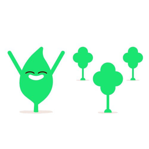 Leaf character with trees