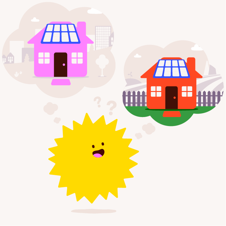 Urban vs rural solar panel performance.