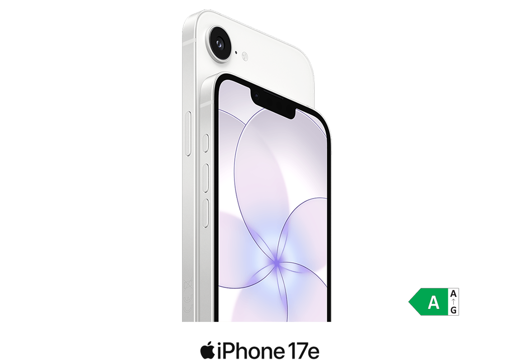 Eksempel på bytterabat. Bytter du med fx en iPhone 15 i god stand (værdi 2.000 kr.), kan du få iPhone 17e til 1.999 kr.