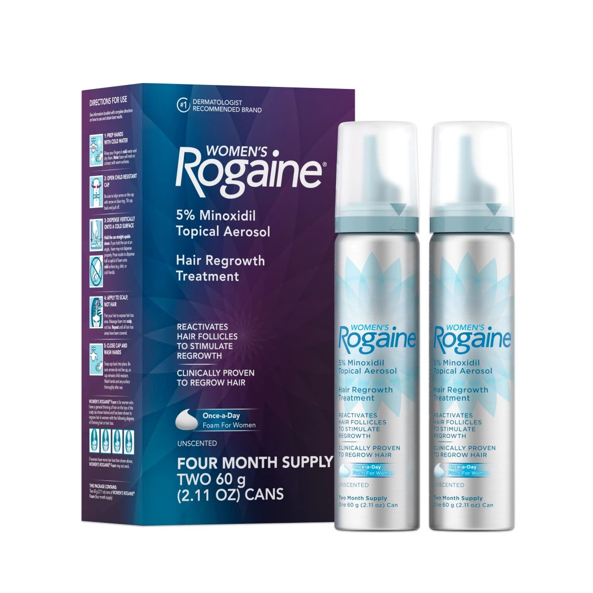 Women's ROGAINE® 5% Minoxidil Unscented Foam
