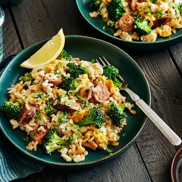 Sausage and broccoli fried rice