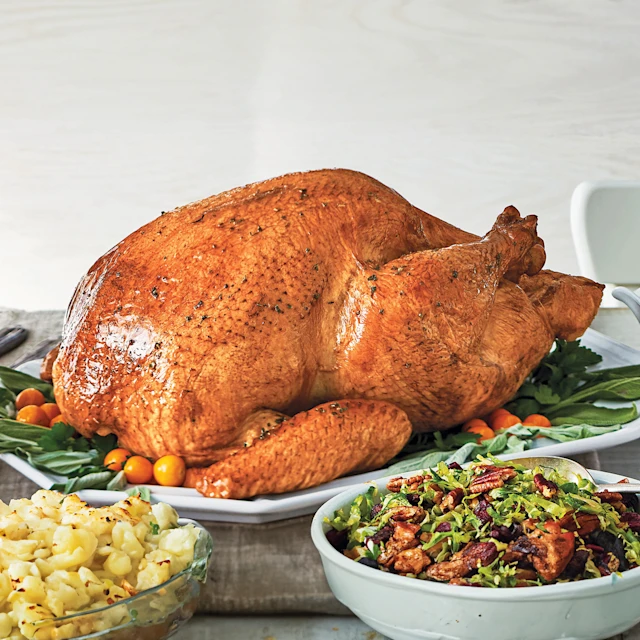 Image of a plate of roasted turkey with vegetables